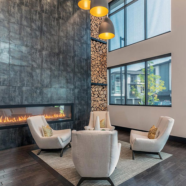 lobby area inside apartment building